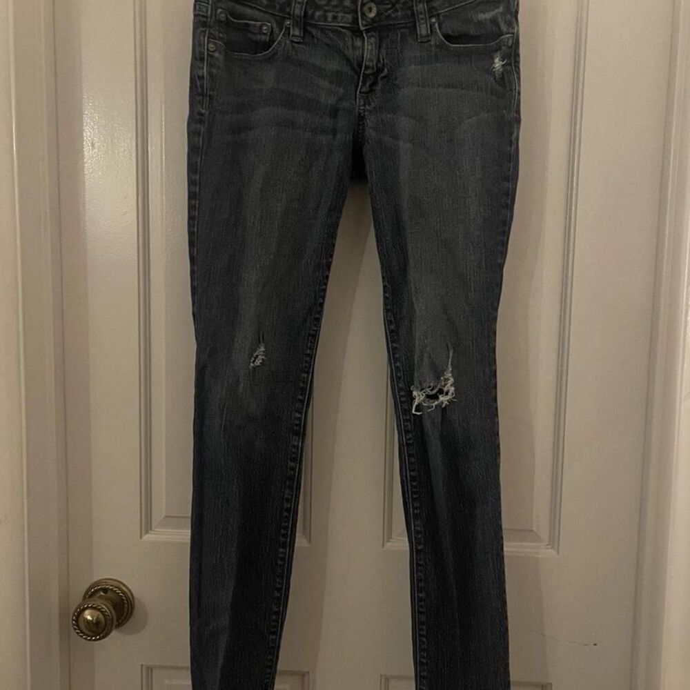 Bullhead Hermosa Dark Wash Super Skinny Ripped Jeans Size 7R